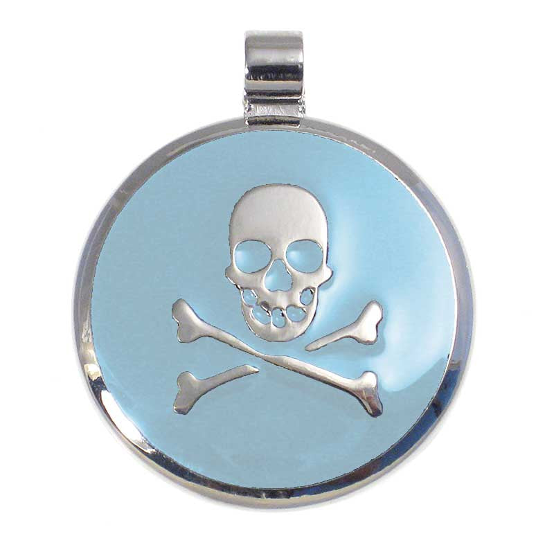 Skull and Crossbone Jewelry Tag, - Lucky Pet